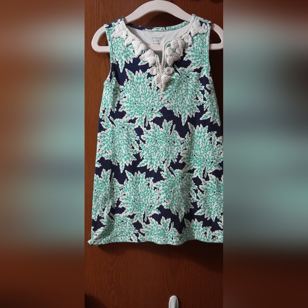 Floral Navy and Green Kids Top